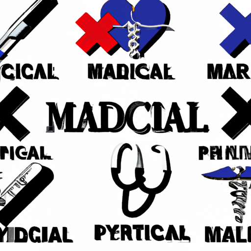 איור המציג סמלים רפואיים שונים המייצגים רשלנות רפואית
